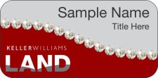 (image for) Keller Williams Land Silver/Red Swoosh Badge w/White Jewels