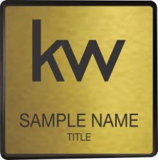 (image for) KW Logo Black Square Executive Gold Anodized Badge