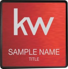 (image for) KW Logo Black Square Executive Red Anodized Badge