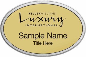 (image for) Keller Williams Luxury International Silver Oval Pebbled Prestige Gold Badge