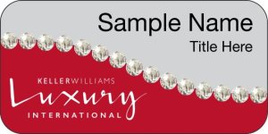 (image for) Keller Williams Luxury International Silver/Red Swoosh Badge w/White Jewels