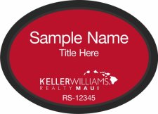 (image for) Keller Williams Maui Oval Executive Black Badge with Red Insert