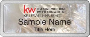 (image for) Keller Williams Realty Logo 4 White Mother of Pearl Pebbled badge