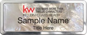 (image for) Keller Williams Realty Logo 4 White Mother of Pearl Polished badge
