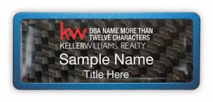 (image for) Keller Williams Realty Logo 4 Blue Anodized Frame Carbon Insert Badge