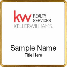 (image for) Keller Williams Realty Services White Top Gold Square Executive Badge