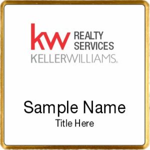 (image for) Keller Williams Realty Services White Top Gold Square Executive Badge