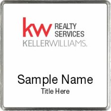 (image for) Keller Williams Realty Services White Top Silver Square Executive Badge