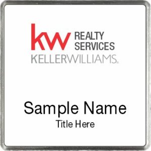 (image for) Keller Williams Realty Services White Top Silver Square Executive Badge