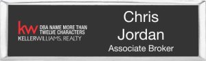 (image for) Keller Williams Realty Logo 4 Small Black Executive Silver Badge