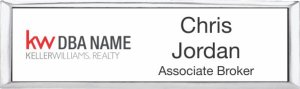 (image for) Keller Williams Realty Logo 3 Small Silver Executive White Badge