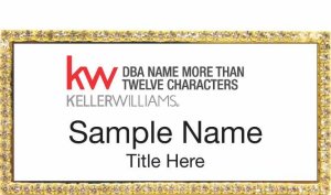 (image for) Keller Williams Realty Logo 5 Gold Bling White Badge