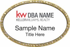 (image for) Keller Williams Realty Logo 4 Gold Oval Beyond Bling White Badge