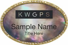 (image for) Keller Williams Global Property Specialists Gold Oval Bling Black Pearl Badge