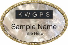 (image for) Keller Williams Global Property Specialists Gold Oval Bling White Pearl Badge