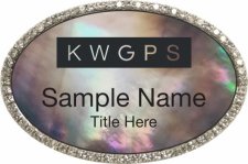 (image for) Keller Williams Global Property Specialists Silver Oval Bling Black Pearl Badge