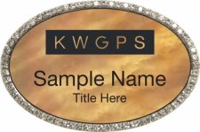 (image for) Keller Williams Global Property Specialists Silver Oval Bling Gold Pearl Badge
