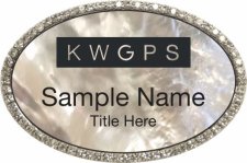 (image for) Keller Williams Global Property Specialists Silver Oval Bling White Pearl Badge