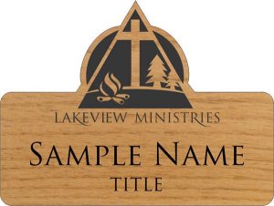 (image for) Lakeview Ministries Shaped Alder Laser Engraved Badge