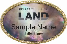 (image for) Keller Williams Land Gold Oval Beyond Bling Black Pearl Badge