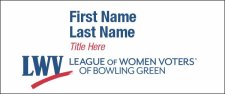 (image for) League of Women Voters of Bowling Green Standard White badge with Title