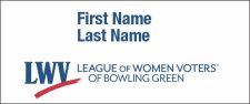 (image for) League of Women Voters of Bowling Green Standard White badge no Title
