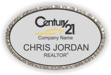 (image for) Century 21 Silver Oval Bling Badge