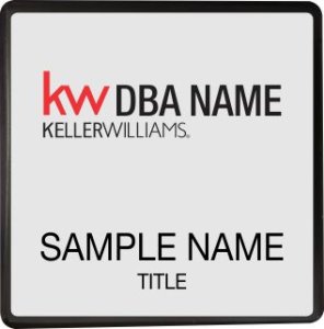 (image for) Keller Williams Realty Logo 2 Black Square Executive Silver Badge
