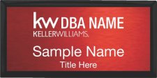 (image for) Keller Williams Realty Logo 2 Black Executive Red Anodized Badge