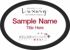 (image for) Keller Williams Luxury Maui - Oval Executive Black Badge with White Insert, Red Text