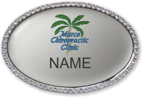 (image for) Marco Chiropractic Clinic Oval Bling Silver badge