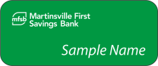 (image for) Martinsville First Savings Bank Standard Green Name Badge
