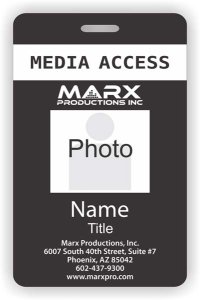 (image for) Marx Productions, Inc. Photo ID Vertical badge