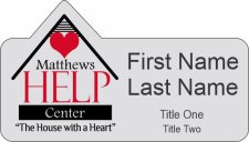 (image for) Matthews HELP Center Silver Shaped Badge