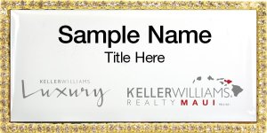 (image for) Keller Williams Luxury Maui - Bling Gold Badge with White Insert