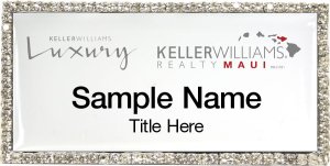 (image for) Keller Williams Luxury Maui - Bling Silver Badge with White Insert