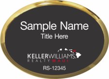 (image for) Keller Williams Maui Oval Executive Gold Badge with Black Insert