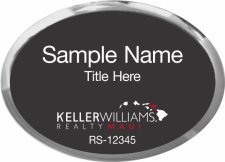 (image for) Keller Williams Maui Oval Executive Silver Badge with Black Insert