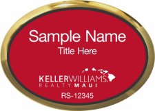 (image for) Keller Williams Maui Oval Executive Gold Badge with Red Insert