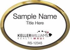 (image for) Keller Williams Maui Oval Executive Gold Badge with White Insert