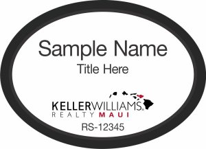 (image for) Keller Williams Maui Oval Executive Black Badge with White Insert