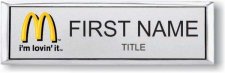 (image for) McDonalds Small Executive Silver Badge (First Name) - I'm lovin' it