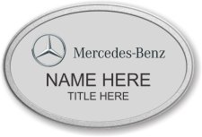 (image for) Mercedes-Benz Oval Silver Prestige Badge with Pebbled Silver Frame
