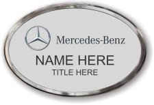 (image for) Mercedes-Benz Oval Silver Prestige Badge with Polished Silver Frame