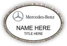 (image for) Mercedes-Benz Bling White/Silver Oval Badge