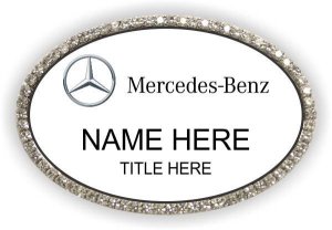 (image for) Mercedes-Benz Bling White/Silver Oval Badge