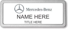 (image for) Mercedes-Benz White Prestige Badge with Pebbled Silver Frame