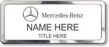 (image for) Mercedes-Benz White Prestige Badge with Polished Silver Frame