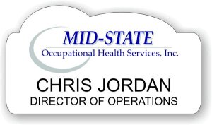 (image for) Mid-State Occupational Health White Shaped Badge