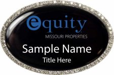 (image for) Equity Real Estate Oval Bling Silver Badge with Black Insert